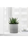 NYPON DEKORATİF PLASTİK SAKSI GRİ 15 CM