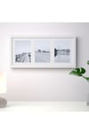 Rıbba Beyaz 3 Lü Çerçeve 50x23 Cm Beyaz Derin Kenarlı Ahşap Fotoğraf Resim Çerçevesi