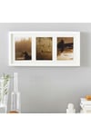Rıbba Beyaz 3 Lü Çerçeve 50x23 Cm Beyaz Derin Kenarlı Ahşap Fotoğraf Resim Çerçevesi