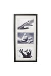 Rıbba Siyah 3 Lü Çerçeve 50x23 Cm Beyaz Derin Kenarlı Ahşap Fotoğraf Resim Çerçevesi