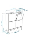 Stall Ayakkabı Dolabı, Beyaz , 96x17x90 Cm, 4 Bölmeli - Ereganto