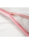 Vankrets Tek Kişilik Nevresim Takımı, Pembe Şeritli Puantiyeli Beyaz 150x200 cm 152 iplik Fermuarlı