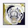 Damask Desen İpek Twill Eşarp