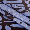 Deri Çiçek Desen İpek Twill Eşarp