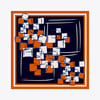 Kare Geometri Desen Exclusive İpek Twill Eşarp
