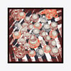 Tea Cup Desen İpek Twill Eşarp