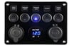 Marin 5'li Switch Panel Işıklı Usb-Şarj-Voltmetre