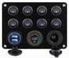 Marin 8'li Switch Panel Işıklı Usb-Şarj-Voltmetre