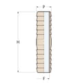 PİRİNÇ UZUN HORTUM EKİ 16 mm