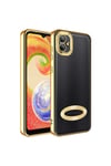Galaxy A03 Kılıf Kamera Korumalı Logo Gösteren NVTH Omega Kapak - Gold