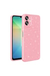 Galaxy A06 Kılıf Kamera Korumalı Simli Lüks NVTH Koton Kapak - Açık Pembe