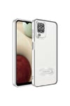 Galaxy A12 Kılıf Kamera Korumalı Logo Gösteren NVTH Omega Kapak - Gümüş