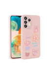 Galaxy A13 4G Kılıf Kabartma Figürlü Parlak NVTH Toys Silikon Kapak - Pembe