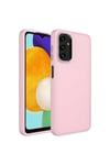 Galaxy A13 4G Kılıf Metal Çerçeve ve Buton Tasarımlı Silikon NVTH Luna Kapak - Lavendery Gray