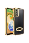 Galaxy A14 Kılıf Kamera Korumalı Logo Gösteren NVTH Omega Kapak - Gold
