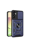 Galaxy A14 Kılıf Magnetik Standlı Kamera Korumalı NVTH Sürgülü Vega Kapak - Mavi
