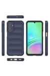 Galaxy A15 Kılıf Esnek TPU Oyuklu Arka Yüzey Tasarımlı NVTH Etnik Silikon Kapak - Lacivert