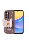 Galaxy A15 Kılıf Kamera Korumalı Figür Tasarımlı NVTH Kapya Kapak - Koyu Kahve