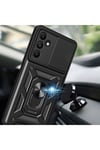 Galaxy A15 Kılıf Magnetik Standlı Kamera Korumalı NVTH Sürgülü Vega Kapak - Mavi