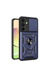 Galaxy A16 Uyumlu Magnetik Standlı Kamera Korumalı NVTH Sürgülü Vega Kapak-Mavi