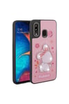 Galaxy A20 Kılıf Parlayan Kabartmalı İkonik Figürlü NVTH Amas Silikon Kapak - Pembe