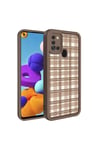 Galaxy A21S Kılıf Kamera Korumalı Baskılı Arka Yüzey NVTH Klas Kapak - Koyu Kahve