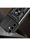 Galaxy A24 Kılıf Magnetik Standlı Kamera Korumalı NVTH Sürgülü Vega Kapak - Mavi
