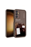 Galaxy A25 Kılıf Kamera Korumalı Baskılı Arka Yüzey NVTH Klas Kapak - Koyu Kahve