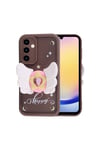 Galaxy A25 Kılıf Kamera Korumalı Figür Tasarımlı NVTH Kapya Kapak-Koyu Kahve