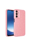 Galaxy A25 Kılıf Kamera Korumalı Simli Lüks NVTH Koton Kapak - Pembe