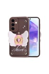 Galaxy A35 Kılıf Kamera Korumalı Figür Tasarımlı NVTH Kapya Kapak - Koyu Kahve