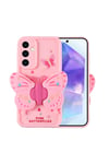 Galaxy A35 Kılıf Kamera Korumalı Figür Tasarımlı NVTH Kapya Kapak - Pembe Açık