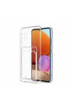 Galaxy A52 Kılıf Kartlıklı Şeffaf NVTH Setra Clear Silikon Kapak - Renksiz