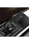 Galaxy A54 Kılıf Magnetik Standlı Kamera Korumalı NVTH Sürgülü Vega Kapak - Siyah