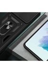 Galaxy A54 Kılıf Magnetik Standlı Kamera Korumalı NVTH Sürgülü Vega Kapak - Siyah