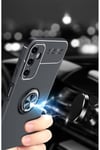 Galaxy A54 Kılıf NVTH Ravel Silikon Kapak - Siyah-Mavi