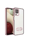 Galaxy M12 Kılıf Kamera Korumalı Logo Gösteren NVTH Omega Kapak - Rose Gold