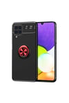 Galaxy M22 Kılıf NVTH Ravel Silikon Kapak - Siyah-Kırmızı