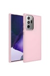 Galaxy Note 20 Ultra Uyumlu Metal Çerçeve ve Buton Tasarımlı Silikon NVTH Luna Kılıf-Pembe