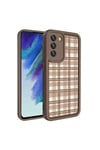 Galaxy S21 FE Kılıf Kamera Korumalı Baskılı Arka Yüzey NVTH Klas Kapak - Açık Kahve