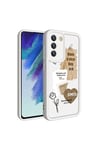 Galaxy S21 FE Kılıf Kamera Korumalı Baskılı Arka Yüzey NVTH Klas Kapak - Koyu Kahve