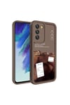 Galaxy S21 FE Kılıf Kamera Korumalı Baskılı Arka Yüzey NVTH Klas Kapak - Açık Kahve