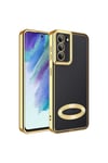 Galaxy S21 FE Uyumlu Kamera Korumalı Logo Gösteren NVTH Omega Kılıf-Gold