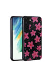 Galaxy S21 FE Uyumlu Simli Desenli Kamera Korumalı Parlak NVTH Popy Kılıf-Çiçek