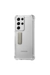 Galaxy S21 Ultra Uyumlu NVTH Standlı Süper Silikon Kılıf-Renksiz