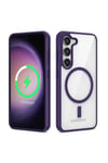 Galaxy S22 Plus Uyumlu Magsafe Wireless Şarj Özellikli Silikon NVTH Ege Kılıf-Mor