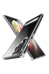 Galaxy S22 Ultra Uyumlu Standlı Şeffaf Silikon NVTH L-Stand Kılıf-Renksiz