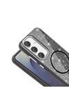 Galaxy S23 FE Kılıf Magsafe Şarj Özellikli Parlayan Simli NVTH Okso Kapak - Siyah