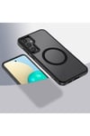 Galaxy S23 FE Uyumlu Sert PC Arka Yüzey Wireless Şarj Özellikli NVTH Flet Magsafe Kılıf-Siya