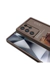 Galaxy S23 Ultra Kılıf Kamera Korumalı Baskılı Arka Yüzey NVTH Klas Kapak - Açık Kahve